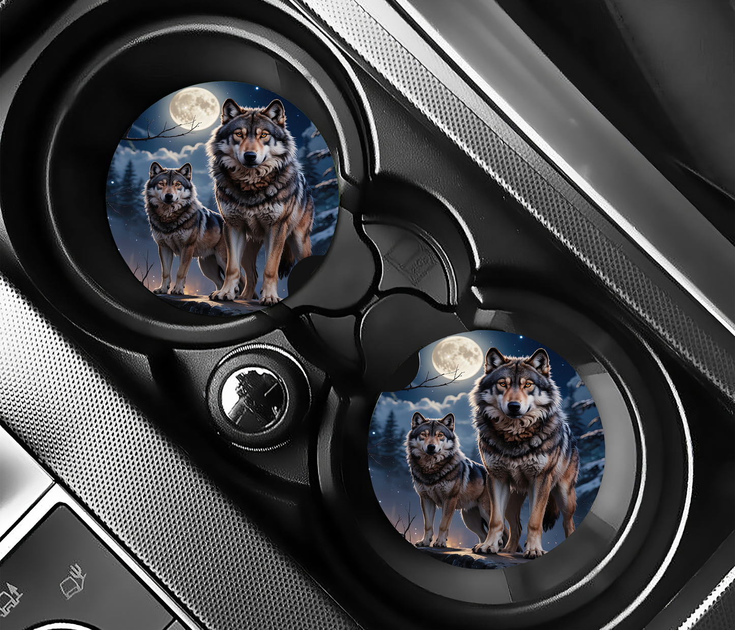 Custom Car Coasters Wolf