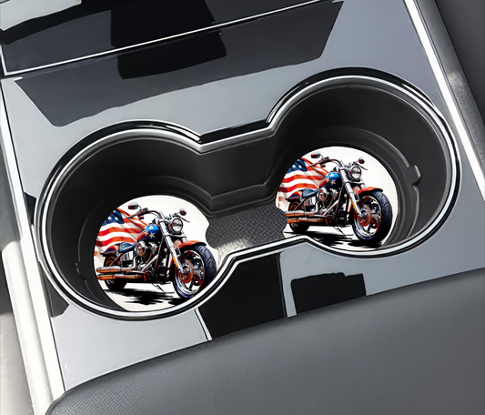 Custom Car Coasters Flag Motorcycle