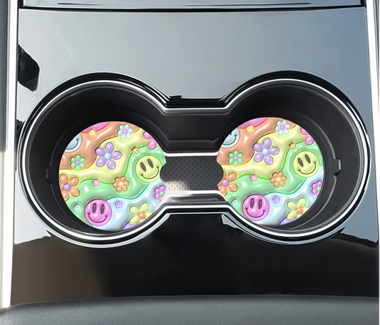 Custom Car Coaster Smiley