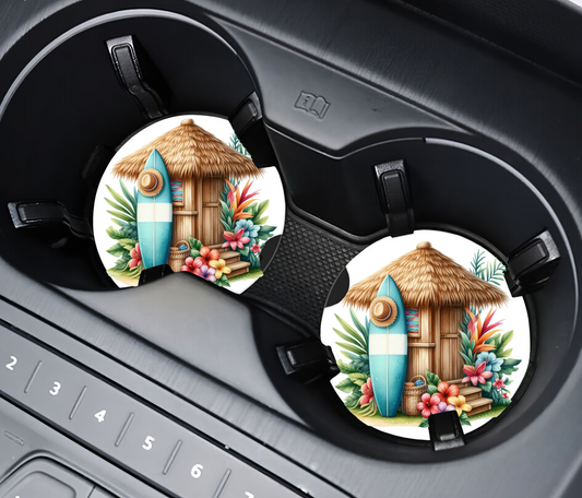 Custom Car Coasters Surfboard Hut