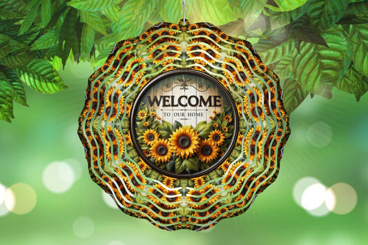 Wind Spinner Welcome Sunflower