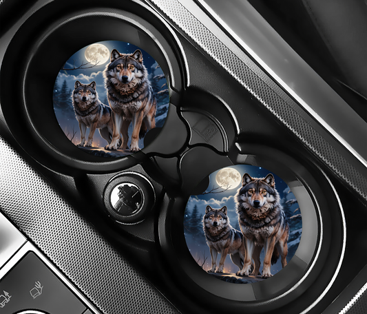 Custom Car Coasters Wolf